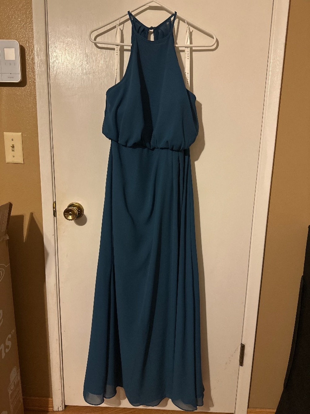 Turquoise floor length dress